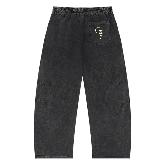 G77 “AGAINST ALL ODDS” Snow Wash Drawstring Cotton Pants