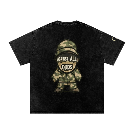 G77 “AGAINST ALL ODDS” Snow Washed Oversized Cotton T-Shirt